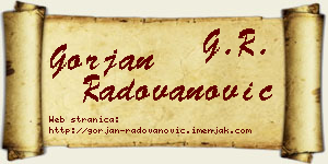 Gorjan Radovanović vizit kartica